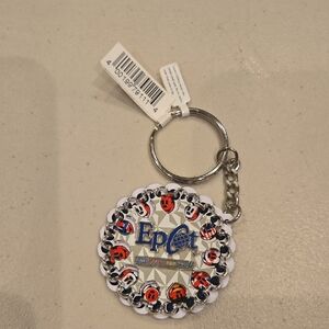 Disney Epcot Keychain with Red and Blue Accents